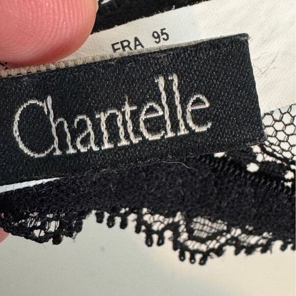 Chantelle 1936 Contour Bra Blue Black Lace 36C - Picture 4 of 6